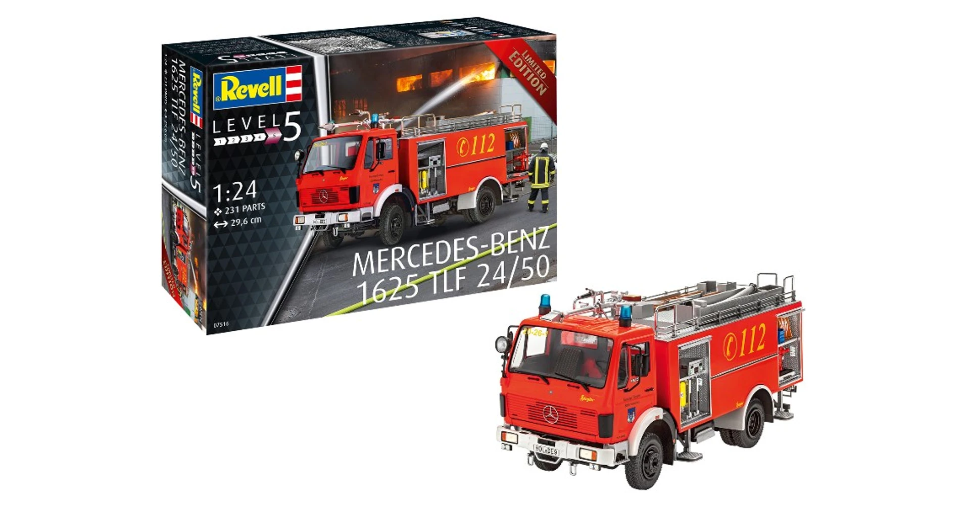 Maquette Revell 1/24 – Mercedes-Benz 1625 TLF 24/50 – Camion De Pompier – Neuf Maquette Mercedes Camion Pompier