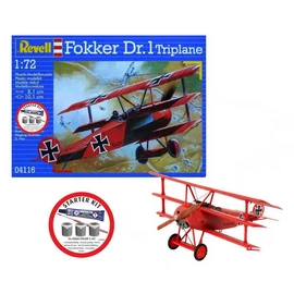 REV-74116 Revell 1:72 Starter Kit Fokker DR.1 Triplane makett repülő