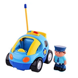 Mesefigurás elemes távirányítós autó kicsiknek - rendőrös cartoon car