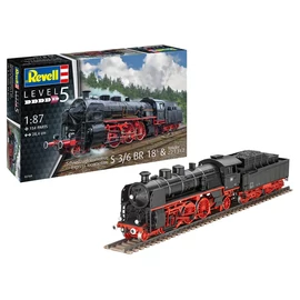 REV-2168 Revell 1:87 Express Locomotive S3/6 BR18(5) with Tender 2 2 T vasút makett