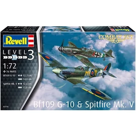 REV-3710 Revell 1:72 Bf109 G-10 & Spitfire Mk. V Combat Set
