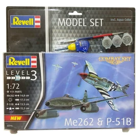REV-63711 Revell 1:72 Messerschmitt Me262 & P-51B Mustang Combat Set SET