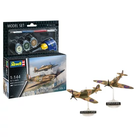 REV-63771 Revell 1:144 Spitfire Mk.Ia & Hurricane Mk.I 2db-os makett szett kiegészítokkel