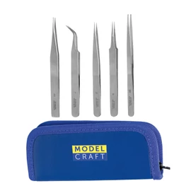 Modelcraft 5 darabos rozsdamentes acél csipesz készlet