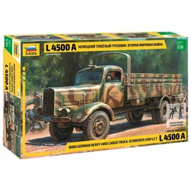 Zvezda 1:35 German Heavy 4WD Cargo Truck L 4500A Schwerer LKW 4,5t harcjármu makett