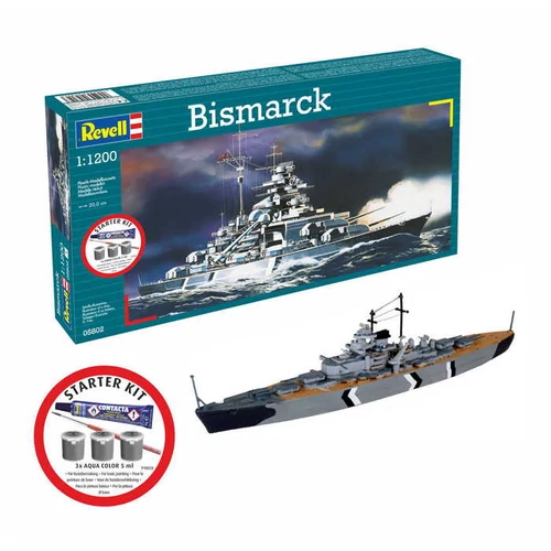 Revell 1:1200 Starter Kit Bismarck makett hajó