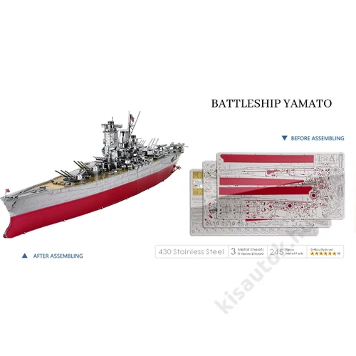 Piececool Yamato csatahajó 3d fém makett szett - HAJÓ MAKETT