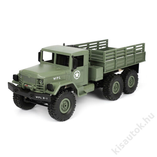 Élethű katonai távirányítós teherautó 35cm WPL B16 zöld