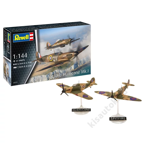 Revell 1:144 Supermarine Spitfire Mk.Ia & Hawker Hurricane Mk.I makett repülő