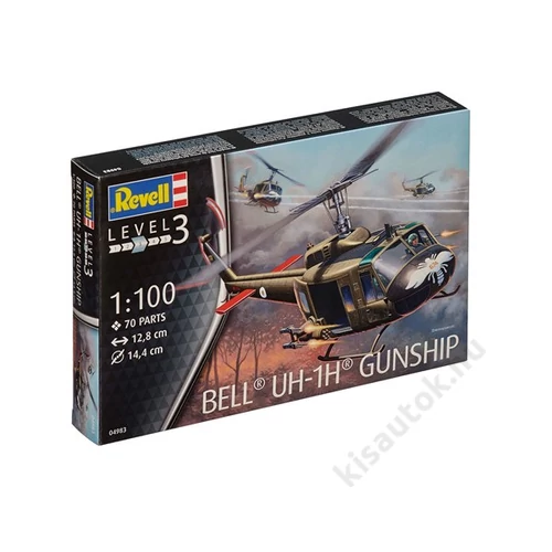 Revell 1:100 Bell UH-1H Gunship helikopter makett