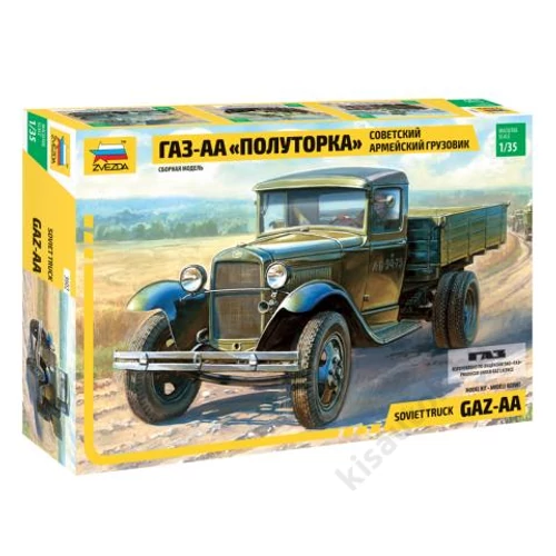 Zvezda 1:35 Soviet Truck GAZ-AA "Polutorka" harcijármű makett