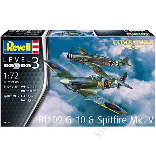 REV-3710 Revell 1:72 Bf109 G-10 & Spitfire Mk. V Combat Set