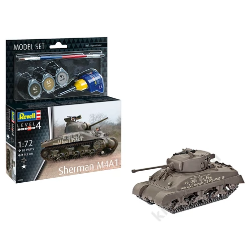 Revell 1:72 Sherman M4A1 makett készlet kiegészítőkkel