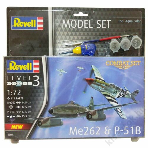Revell 1:72 Messerschmitt Me262 & P-51B Mustang Combat Set SET repülő makett