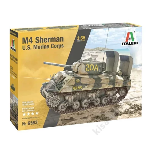 ITA-6583 Italeri 1:35 M4A2 U.S. Marine Corps tank makett