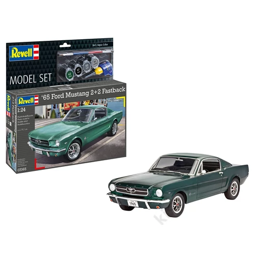 Revell 1:24 1965 Ford Mustang 2+2 Fastback makett készlet kiegészítőkkel