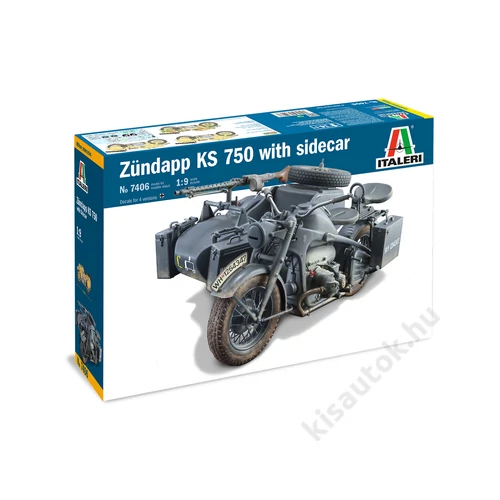 Italeri 1:9 Zündapp KS 750 with sidecar makett harcjármu