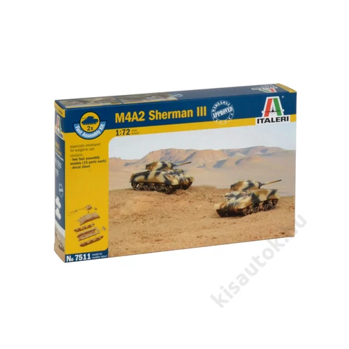 Italeri 1:72 M4A2 Sherman III makett harcjármu