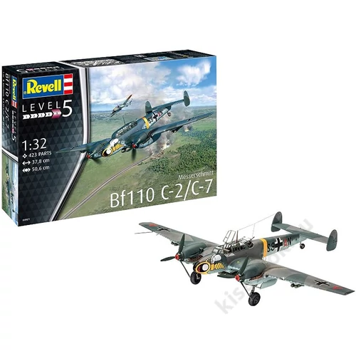 REV-4961 Revell 1:32 Messerscmitt Bf110 C-2/C7 repülő makett