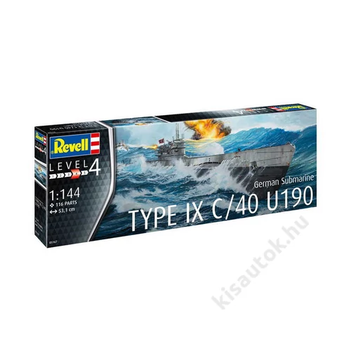 REV-5167 Revell 1:144 German Submarine Type IX C/40 U190 tengeralattjáró makett