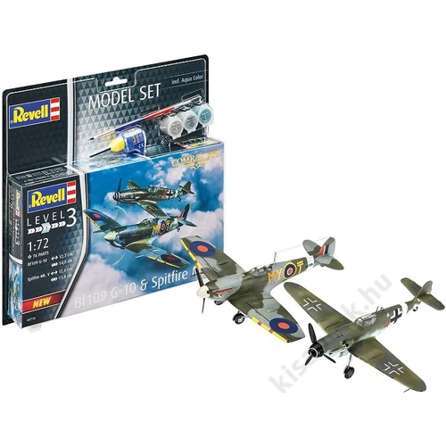 REV-63710 Revell 1:72 Bf109 G-10 & Spitfire Mk. V Combat Set SET