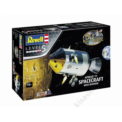 Revell 1:32 Apollo 11 Spacecraft with Interior 50th Anniversary Gift SET űrhajó makett