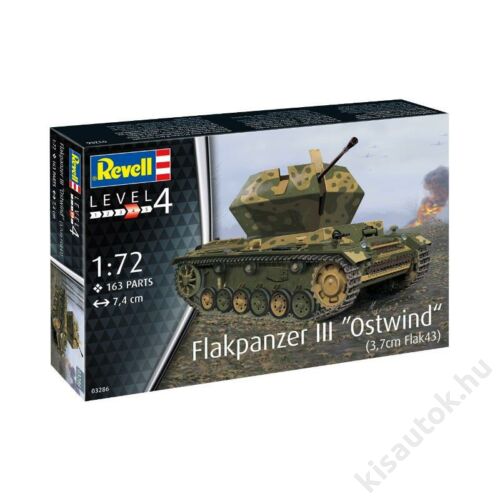 Revell 1:76 Flakpanzer III "Ostwind" (3,7 cm Flak 43) tank makett