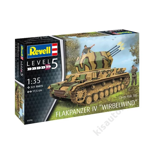 Revell 1:35 Flakpanzer IV "Wirbelwind" (2cm Flak 38) tank makett