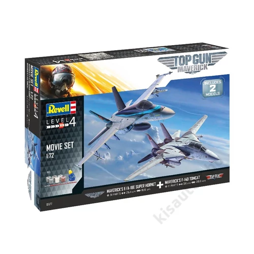 REV-5677 Revell 1:72 Maverick's F/A-18E Super Hornet, F-14D Tomcat Top Gun: Maverick SET