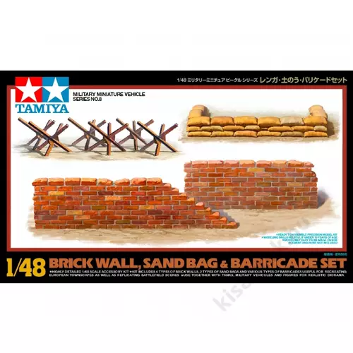 Tamiya 1:48 Diorama-Set Brick Wall and Sandbag diorama makettkészlet