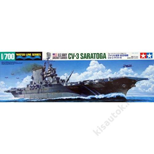 Tamiya 1:700 US CV-3 Saratoga Aircraft Carrier hajó makett