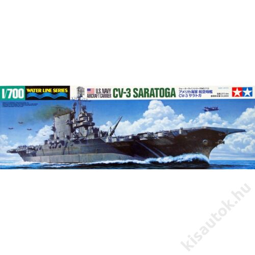 Tamiya 1:700 US CV-3 Saratoga Aircraft Carrier hajó makett