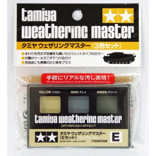 Tamiya Weathering-Set E Yellow/Grey/Green koszosító szett