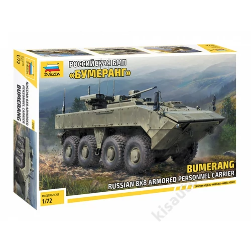 Zvezda 1:72 Bumerang Russian 8x8 Armored Personnel Carrier harci jármű makett