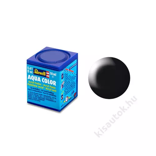 Revell Aqua 302 Fekete RAL 9005 selyemmatt vízbázisú makett festék