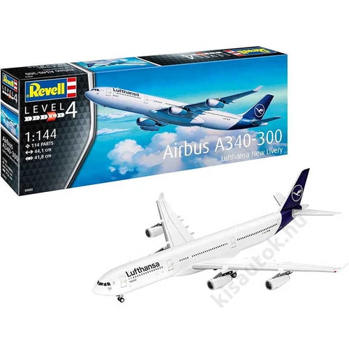 REV-3803 Revell 1:144 Airbus A340-300 Lufthansa New Livery repülő makett