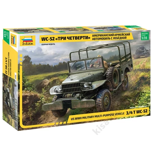 Zvezda 1:35 3/4 T Dodge WC-52 US WWII Military Multi-Purpose Vehicle
