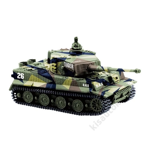 Német Tigris mini távirányítós tank 1/72 9cm-es olajzöld