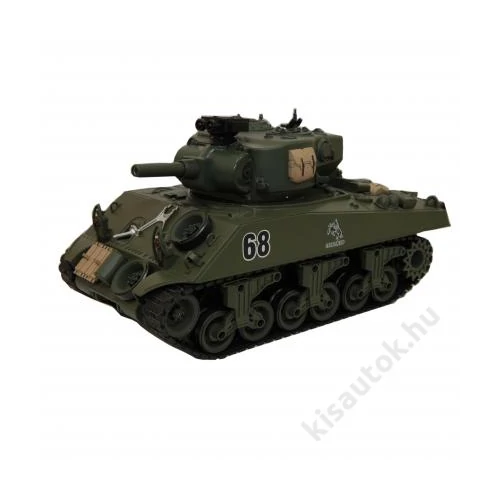YHToys M4A3 Sherman műanyaglövedékes távirányítós tank 43cm-es olajzöld